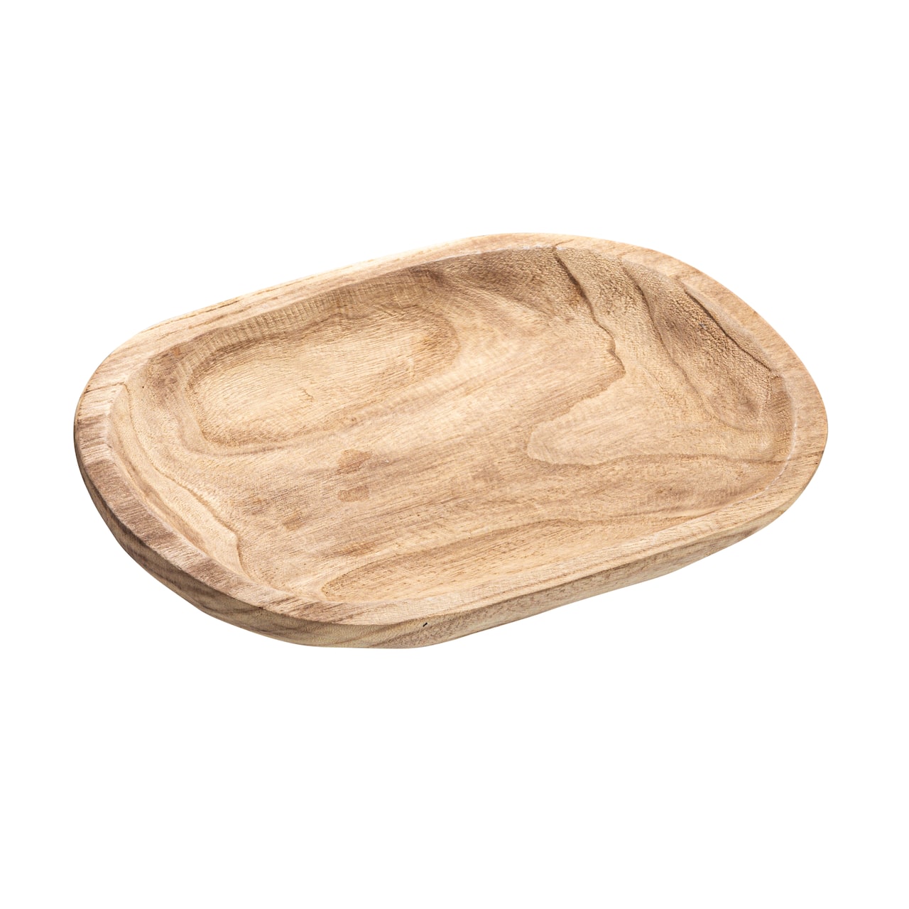 14.5&#x22; Hand-Carved Paulownia Wood Bowl